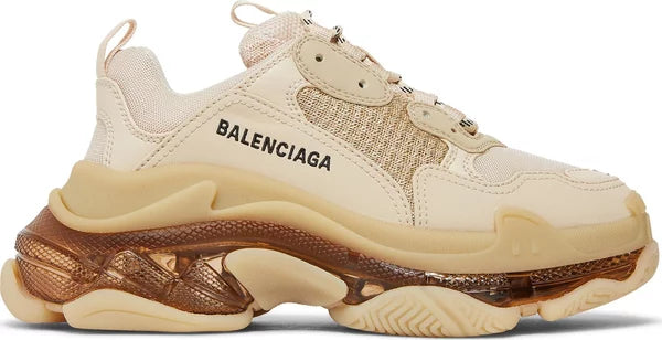 Balenciaga Triple S Clear Sole Crystal Beige Nude Sneakers for Women - GENUINE AUTHENTIC BRAND LLC  