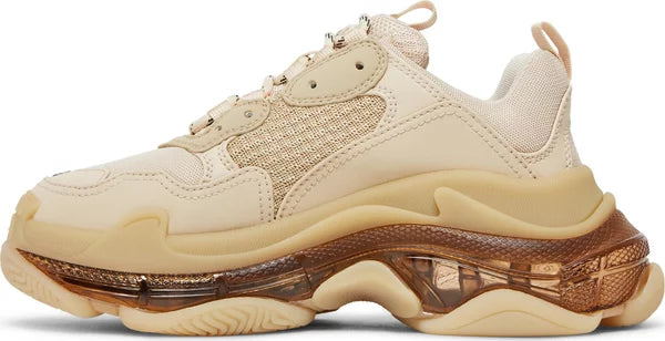 Balenciaga Triple S Clear Sole Crystal Beige Nude Sneakers for Women - GENUINE AUTHENTIC BRAND LLC  
