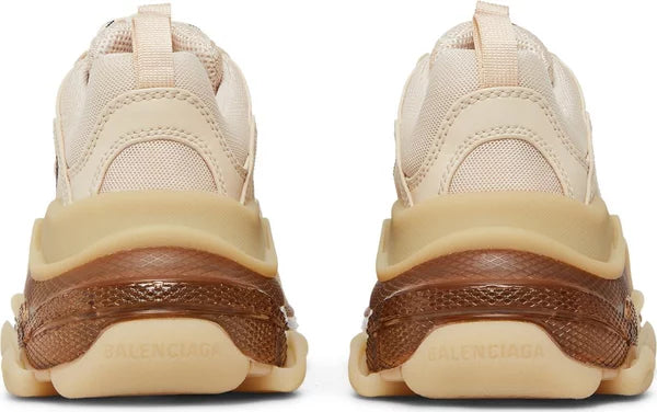Balenciaga Triple S Clear Sole Crystal Beige Nude Sneakers for Women - GENUINE AUTHENTIC BRAND LLC  