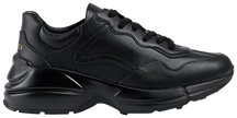 Gucci Wmns Rhyton 'Triple Black' all-black leather sneaker with chunky sole and tonal detailing.

