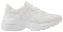 Gucci Wmns GG Rhyton sneaker in white canvas with chunky rubber sole and minimalist design – 2022 edition.

