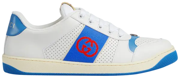 Gucci Screener 'Interlocking G - White Blue' Sneakers for Men