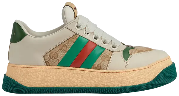 Gucci Screener 'GG Motif - Beige Green' Sneakers for Men