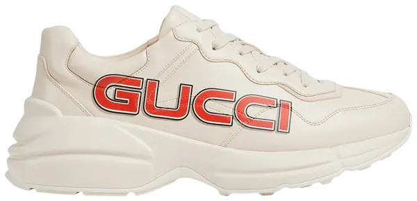 Gucci Rhython Leather Sneaker 'Ivory Demetra' Sneakers for Men