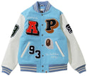 BAPE Crazy Patch Varsity Jacket 'Sax' 2021 Outerwear for Unisex