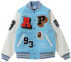 BAPE Crazy Patch Varsity Jacket 'Sax' 2021 Outerwear for Unisex