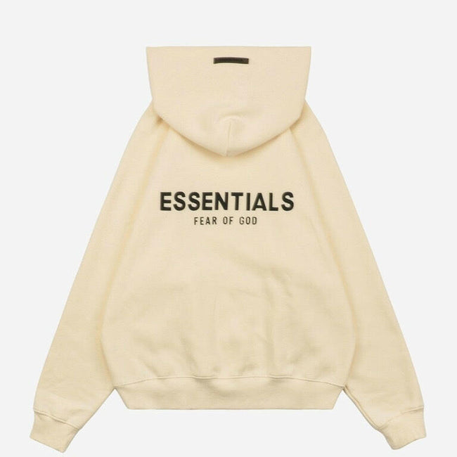 Fear Of God Essential 2021 Fall-Winter Cream Hoodie Apparel Collection - GENUINE AUTHENTIC BRAND LLC  