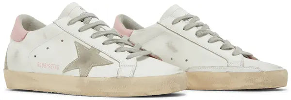 Golden Goose Wmns Superstar 'White Pink' Distressed Leather Sneaker