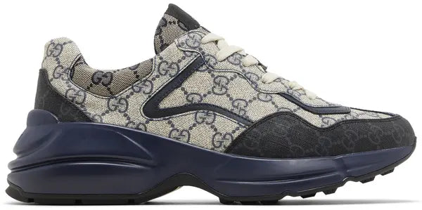 Gucci GG Rhyton 'Beige Blue Monogram' Sneakers for Men