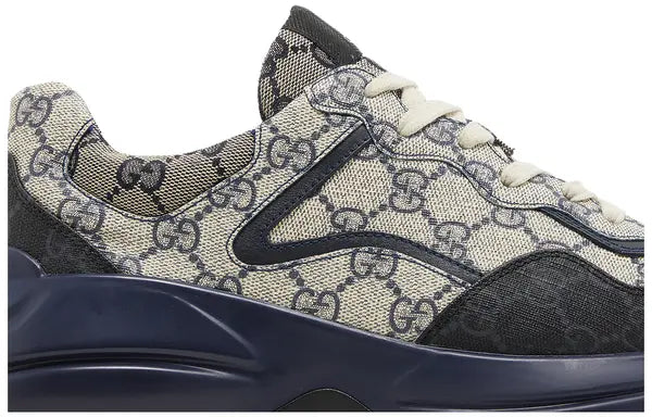 Gucci GG Rhyton 'Beige Blue Monogram' Sneakers for Men