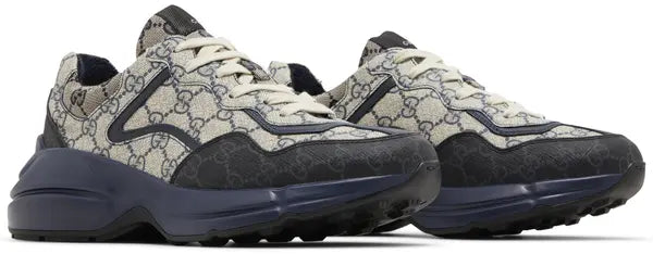 Gucci GG Rhyton 'Beige Blue Monogram' Sneakers for Men
