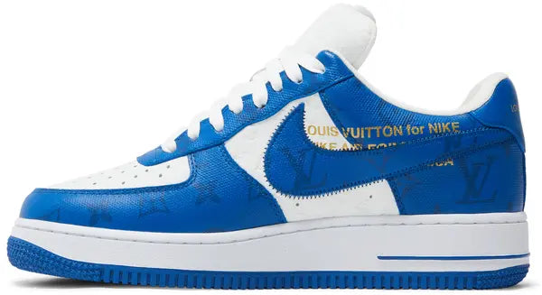 Louis Vuitton x Air Force 1 Low 'White Team Royal' Sneakers for Unisex