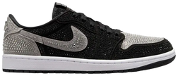 Swarovski x Women’s Air Jordan 1 Retro Low OG ‘Shadow’ sneaker with grey leather and Swarovski crystal Swoosh and overlays.