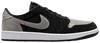 Swarovski x Women’s Air Jordan 1 Retro Low OG ‘Shadow’ sneaker with grey leather and Swarovski crystal Swoosh and overlays.