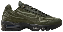 WORKSOUT x Nike Air Max 95 'Uniform' 2025 sneaker featuring olive green molded upper, embroidered WORKSOUT tongue patch, and black midsole with visible Air cushioning.