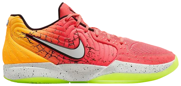 Kool-Aid x Nike Ja 2 ‘Mixed Berry’ basketball sneakers featuring mismatched red and blue gradient uppers, Kool-Aid Man graphics, and glow-in-the-dark soles.