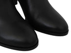 Jimmy Choo Elegant Black Calf Leather Heeled Boots