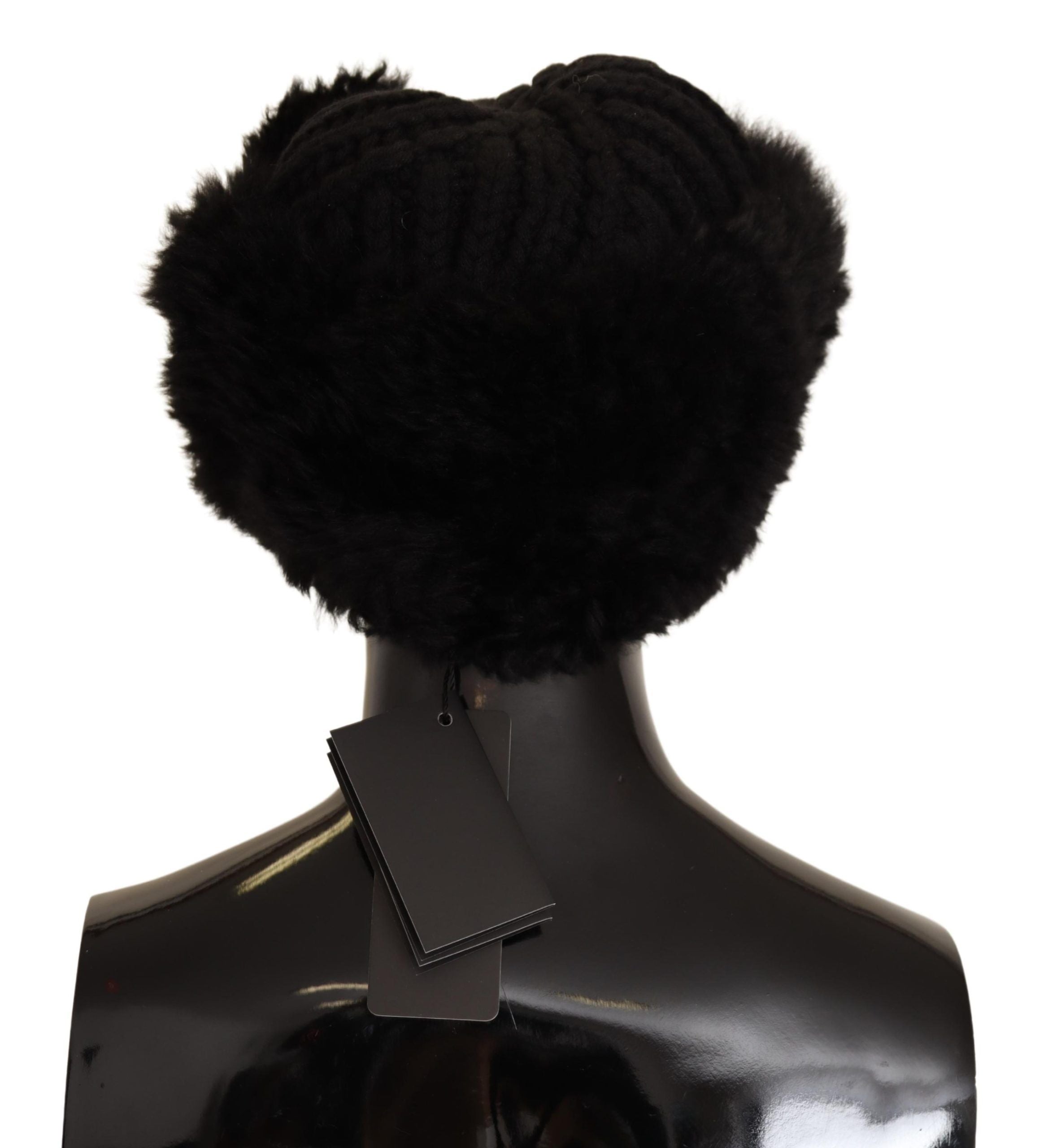 Dolce & Gabbana Elegant Black Cashmere Alpaca Fur Beanie