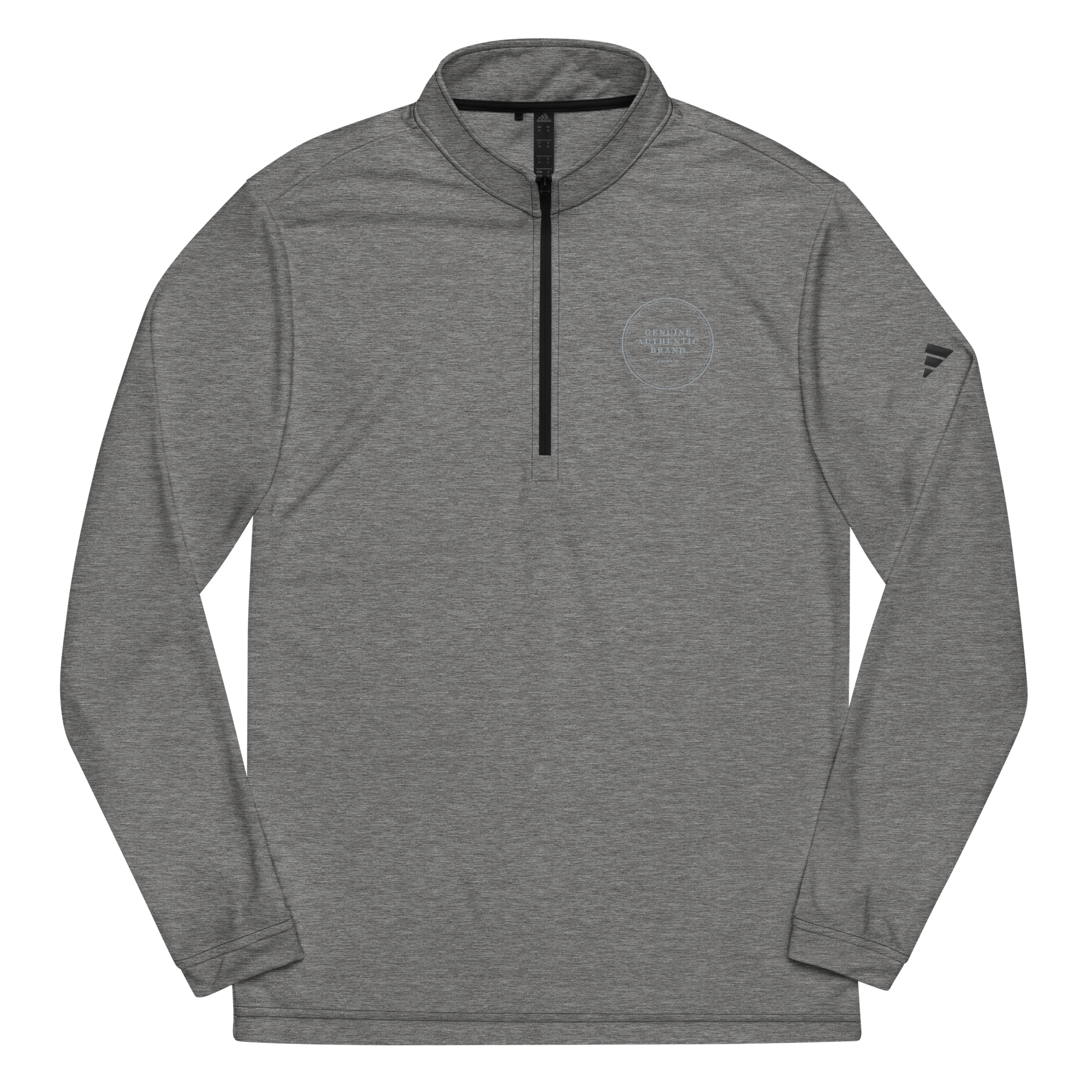 adidas x Genuine Authentic Brand Embroidered Logo Quarter zip pullover - Black Heather / S - Black Heather / M - Black Heather / L - Black Heather / XL - Black Heather / 2XL - Black Heather / 3XL - Black Heather / 4XL