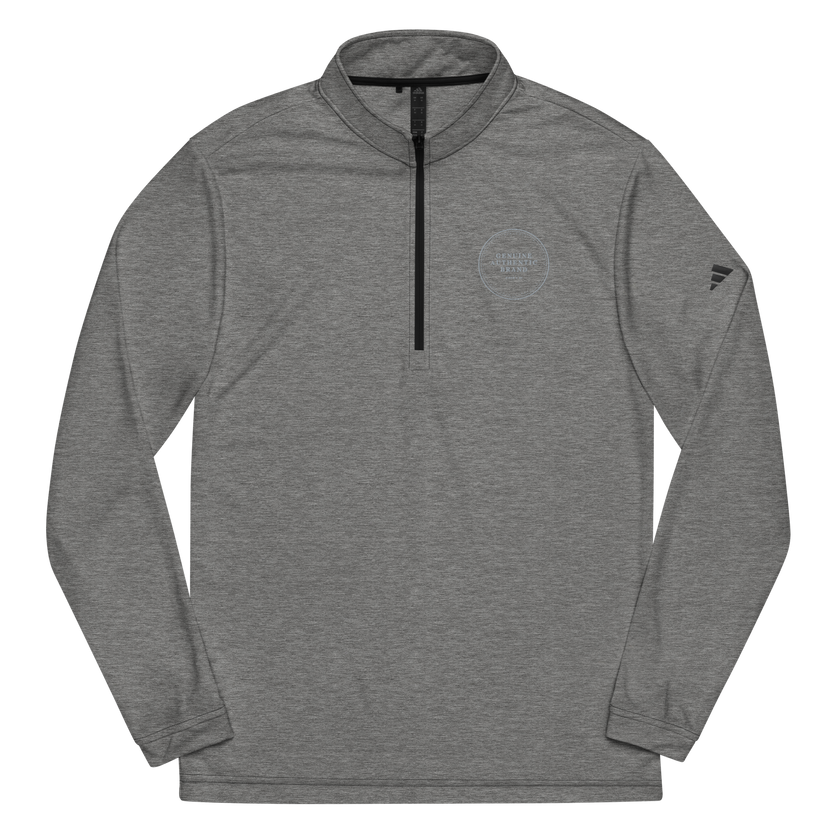 adidas x Genuine Authentic Brand Embroidered Logo Quarter zip pullover - Black Heather / S - Black Heather / M - Black Heather / L - Black Heather / XL - Black Heather / 2XL - Black Heather / 3XL - Black Heather / 4XL