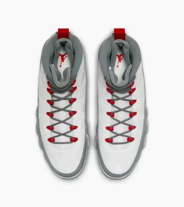 Air Jordan 9 White Cool Grey 'Fire Red' Sneakers for Men - GENUINE AUTHENTIC BRAND LLC