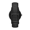 Emporio Armani Elegant Black Leather Mechanical Timepiece