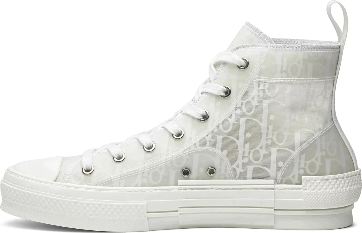 Dior B23 High Top 'Dior Oblique  'White' Sneakers for Unisex (Runs a size bigger) - GENUINE AUTHENTIC BRAND LLC