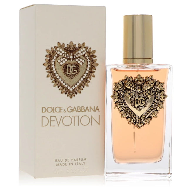 Dolce & Gabbana Devotion Perfume for Women – Warm Gourmand Floral Fragrance in Elegant 100 ml Bottle with Sacred Heart Design