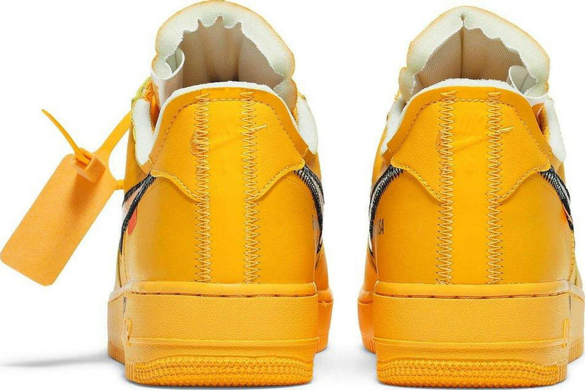 Nike Air Force 1 Low OFF-WHITE University Gold Metallic Silver (2021) Sneakers for Men - GENUINE AUTHENTIC BRAND LLC