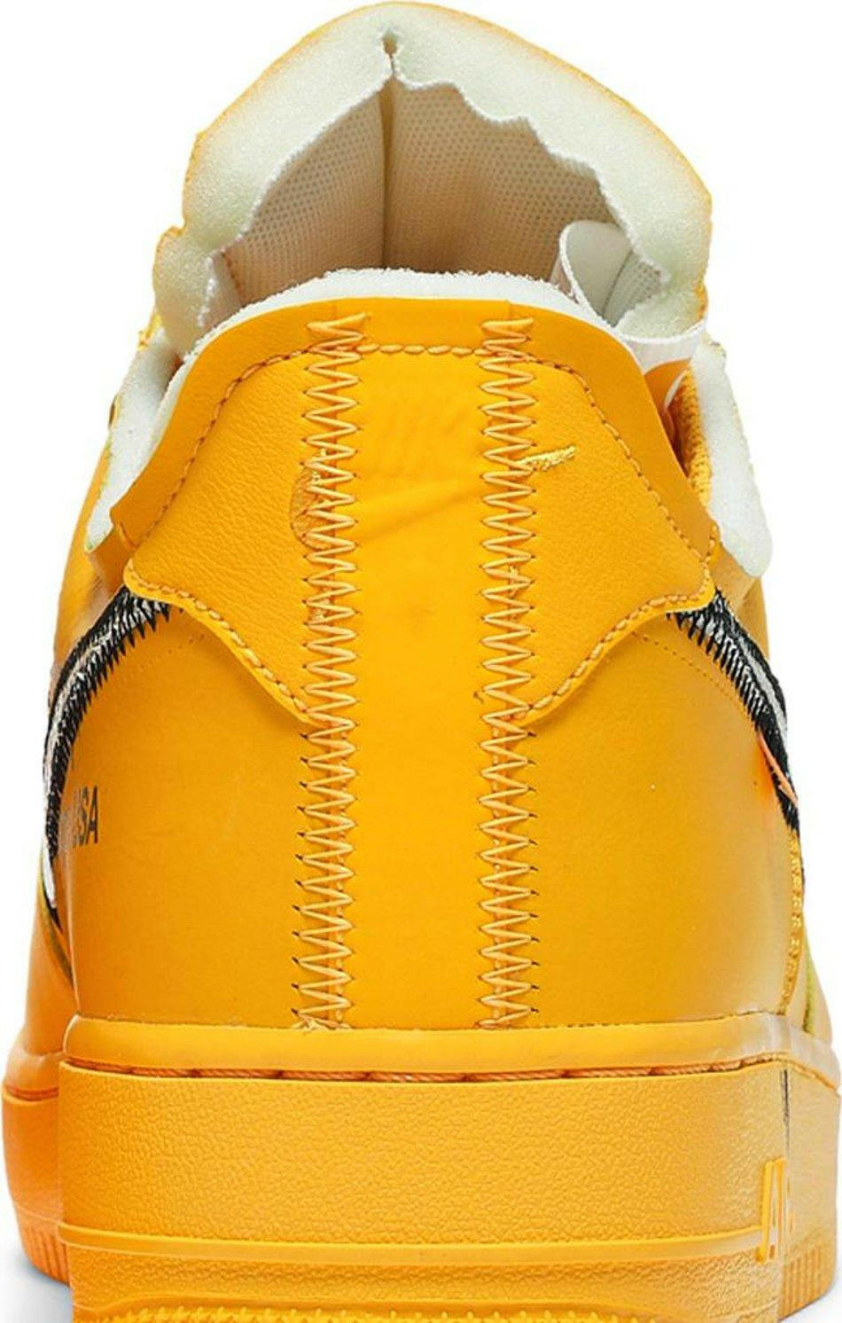Nike Air Force 1 Low OFF-WHITE University Gold Metallic Silver (2021) Sneakers for Men - GENUINE AUTHENTIC BRAND LLC