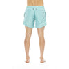 Bikkembergs Sleek Light Blue Swim Shorts with Front Print