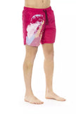 Bikkembergs Fuchsia Swim Shorts with Side Print Detail