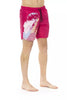 Bikkembergs Fuchsia Swim Shorts with Side Print Detail