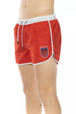 Bikkembergs Vibrant Red Swim Shorts with Front Print