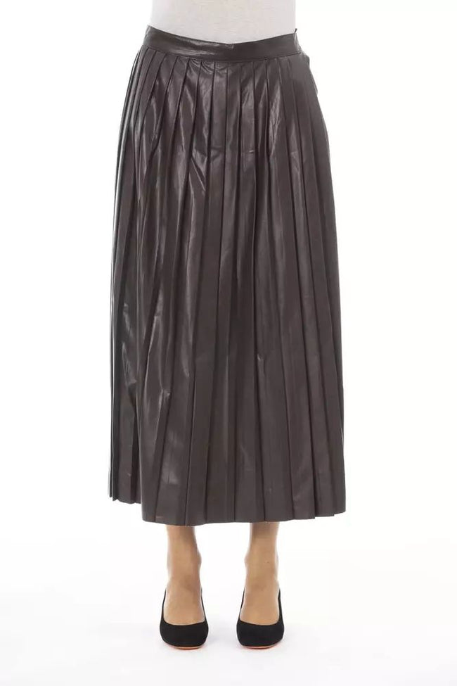 Alpha Studio Pleated Finesse Faux Leather Skirt