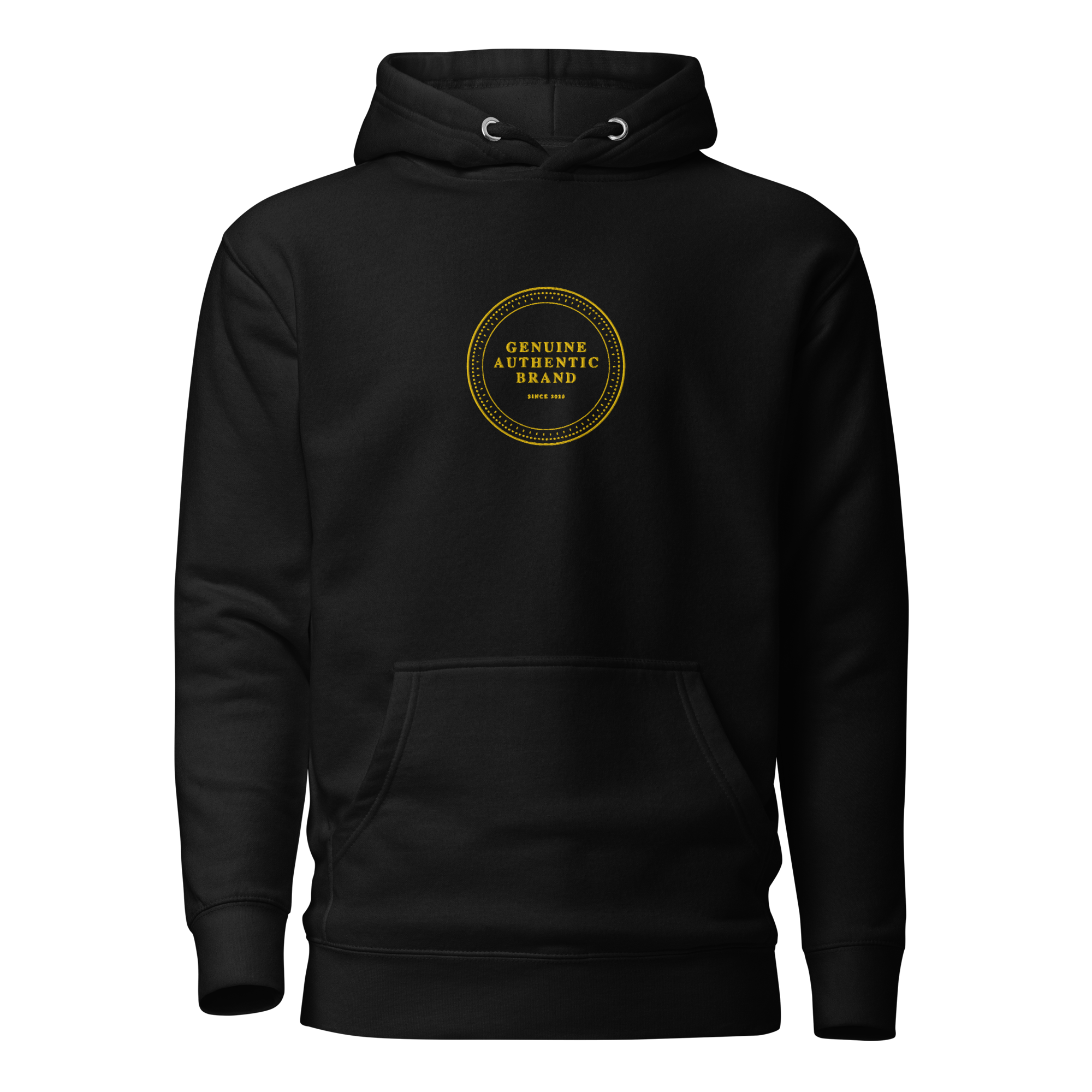 Sudadera con capucha unisex con logotipo medio bordado de marca auténtica y auténtica