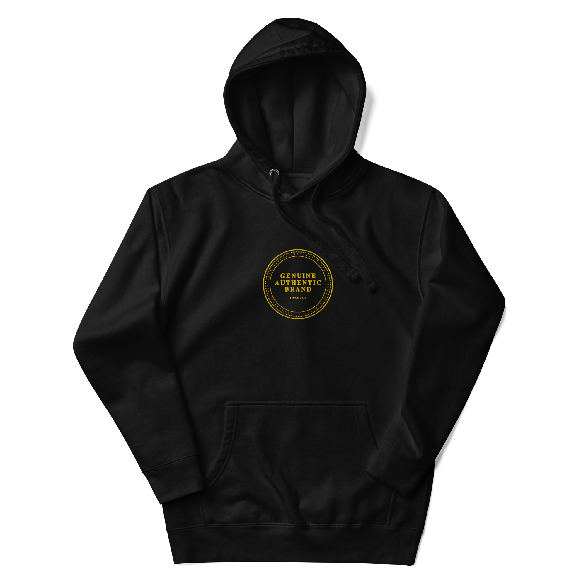 Sudadera con capucha unisex con logotipo medio bordado de marca auténtica y auténtica