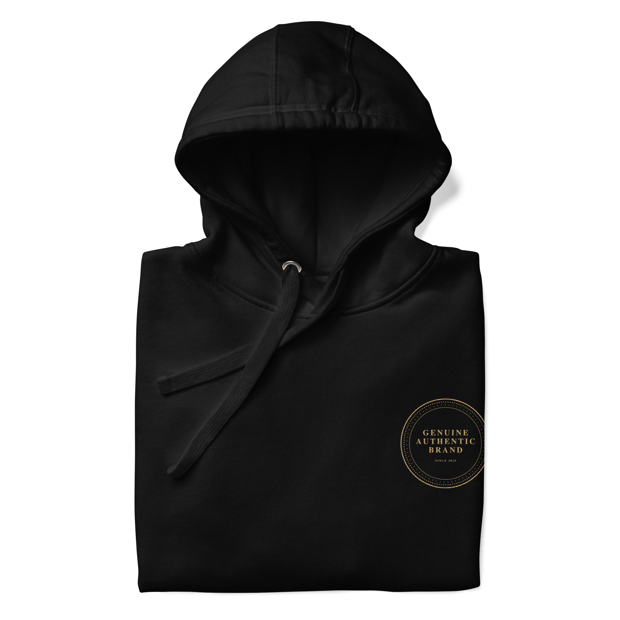 Sudadera con capucha unisex con logotipo izquierdo bordado de marca auténtica y auténtica.