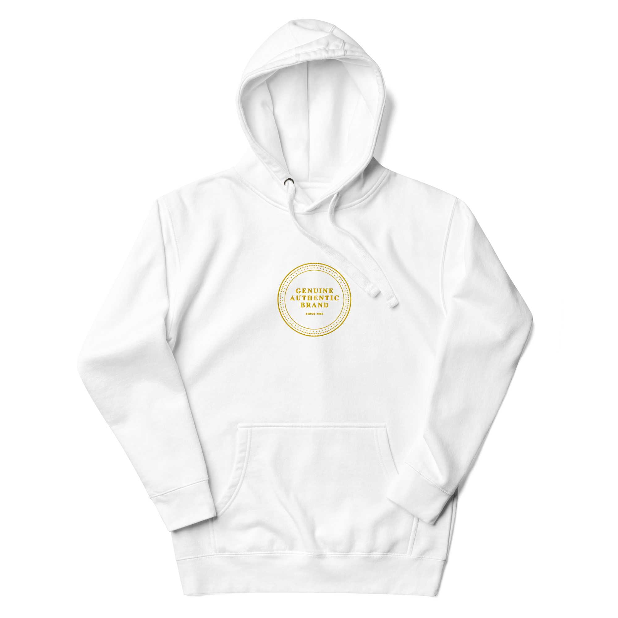 Sudadera con capucha unisex con logotipo medio bordado de marca auténtica y auténtica