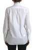 Dolce & Gabbana White Cotton Ascot Collar Long Sleeves Top - GENUINE AUTHENTIC BRAND LLC  