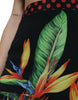 Dolce & Gabbana Black Strelitzia High Waist Pencil Cut Skirt.