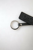 Dolce & Gabbana Black DG Logo Leather Silver Metal Keychain - GENUINE AUTHENTIC BRAND LLC  