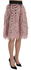 Dolce & Gabbana Wide Elastic Waist High Fashion Skirt.