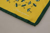 Dolce & Gabbana Yellow Printed DG Logo Square Mens Handkerchief Scarf - GENUINE AUTHENTIC BRAND LLC  