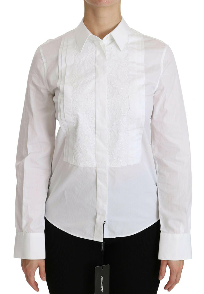 Dolce & Gabbana White Collared Long Sleeve Polo Shirt - GENUINE AUTHENTIC BRAND LLC  