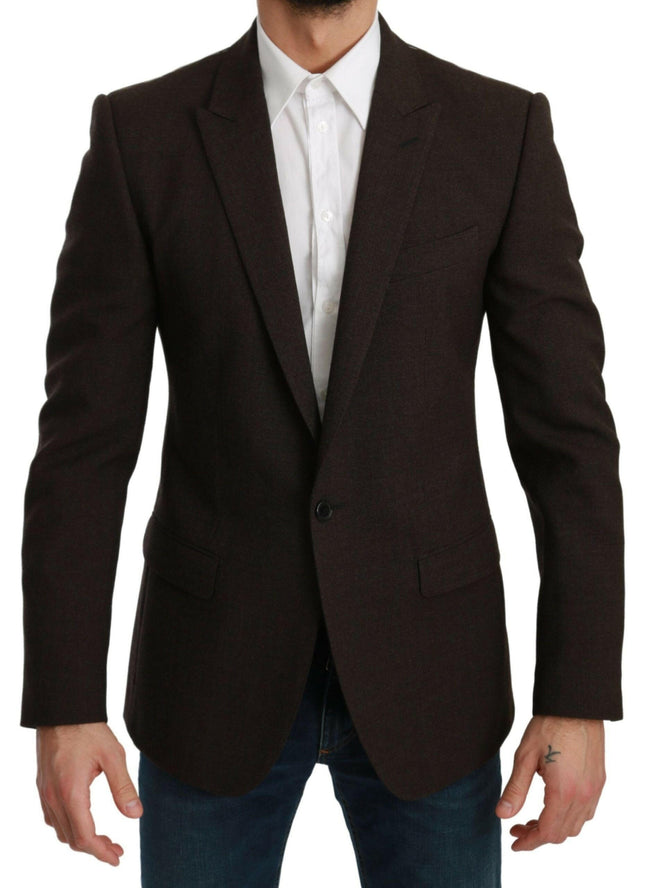 Dolce & Gabbana Brown Slim Fit Coat Jacket MARTINI Blazer - GENUINE AUTHENTIC BRAND LLC  