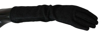 Dolce & Gabbana Black Gray Mid Arm Length Mittens Wool  Gloves - GENUINE AUTHENTIC BRAND LLC  