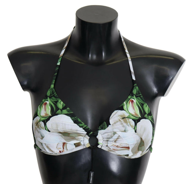 Dolce & Gabbana Multicolor Floral Print Halter Swimwear Bikini Top - GENUINE AUTHENTIC BRAND LLC  