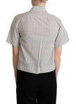 Dolce & Gabbana White Black Striped Collared Shirt - GENUINE AUTHENTIC BRAND LLC  