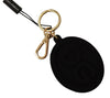 Dolce & Gabbana Black Rubber DG Logo Gold Brass Metal Keyring Keychain - GENUINE AUTHENTIC BRAND LLC  